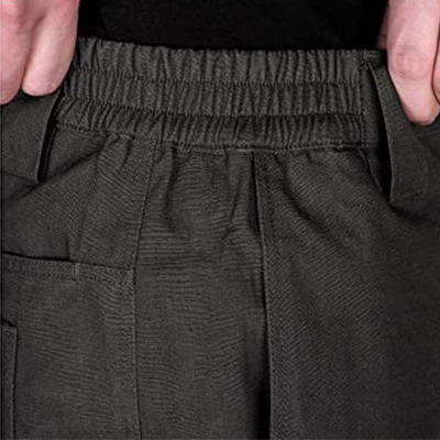 Mens Tactical Pants Khaki Partial Elastic at waist 