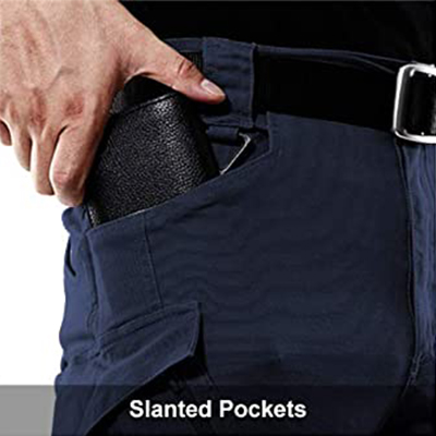 Tactical Pants Military Navy Blue Slant Pockets 