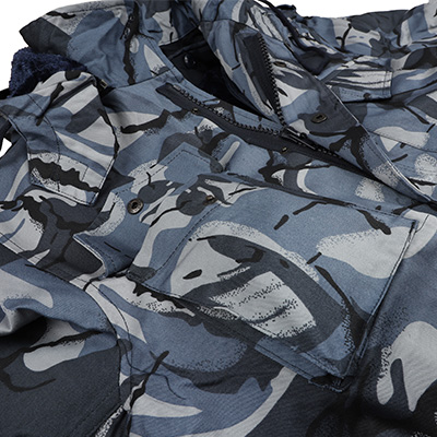 Military Jacket Blue Pocket with snap closure