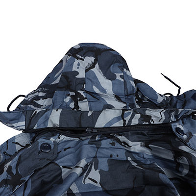Military Jacket Blue Detachable Hood Design