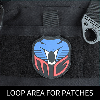 10x12 Plate Carrier Black Loop Area for Pathces