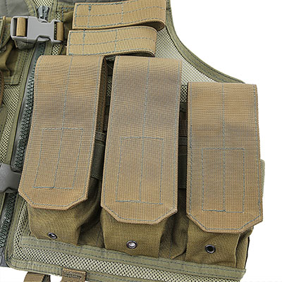 Military Mesh Tactical Vest Triple Mag Pouch