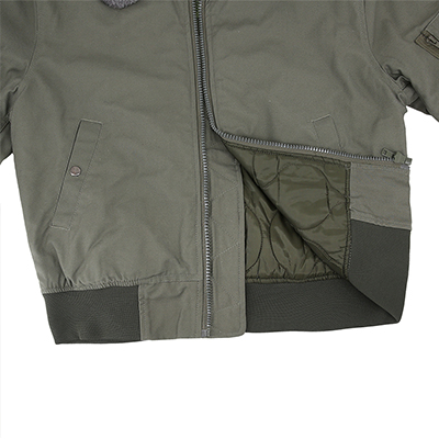 Military Flight Bomber Jacket Elastic Hem