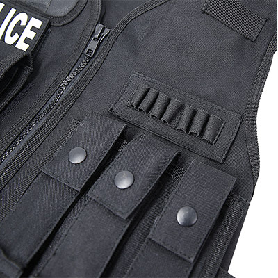 Black Police Tactical Vest Pistol Magazine Pouches