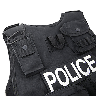 Black Police Tactical Vest Back Detail