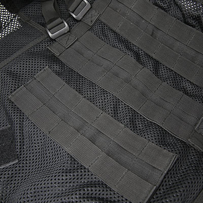 Mesh Cross Draw Tactical Vest  Back Molle Webbings