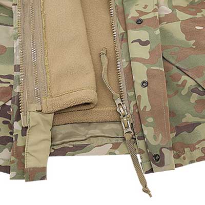 Tactical Jacket Placket Closure By Button And Zipper