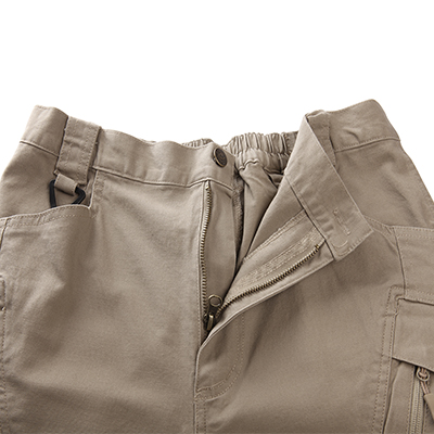 Tactical Pants Khaki Front zipper placket