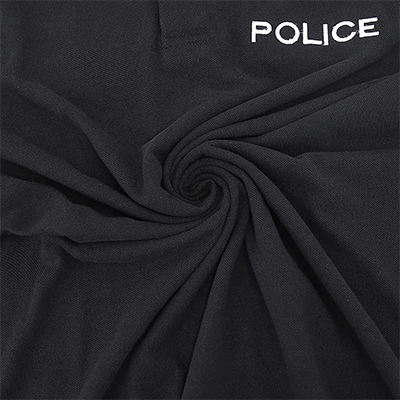 Black Custom Police Polo Shirts Durable and breathable fabrics 