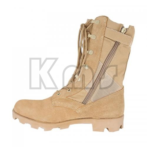 Khaki Rubber Sole Military Boots